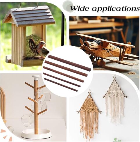 OLYCRAFT 30Pcs Walnut Dowel Rods 5.9/9.8 Inch Long Walnut Wood Sticks 5.5/6/8/10/12mm Unfinished Round Sticks Wooden Carving Blocks Wooden Sticks for Handmade Building Model DIY Craft Supplies in Saudi Arabia