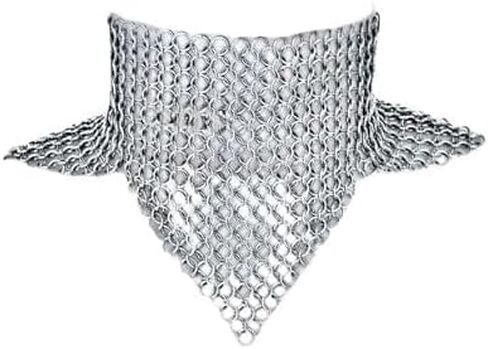 Medieval cotten Michael Chainmail Collar – Metal Mesh Choker Necklace | Medieval Aluminum Chainmail Neck Armor | Handmade Festival Jewelry for Men & Women in Saudi Arabia