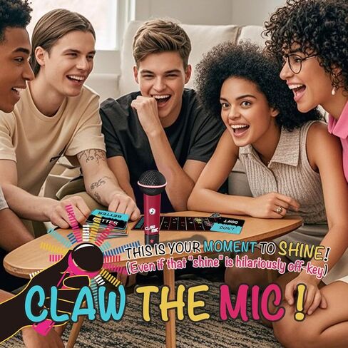 Mic Karaoke Party Game - Hilarious Singing Challenge for Families & Friends with 250 Song Lyrics - Perfect for Game Nights & Birthday Parties 8 Years Old (2-10 Players) in Saudi Arabia