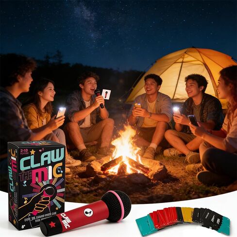 Mic Karaoke Party Game - Hilarious Singing Challenge for Families & Friends with 250 Song Lyrics - Perfect for Game Nights & Birthday Parties 8 Years Old (2-10 Players) in Saudi Arabia