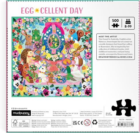 يوم Mudpuppy Egg-Celent Day - أحجية الصور المقطوعة من رقائق الفويل العائلية المكونة من 500 قطعة مع رسوم توضيحية ملونة وممتعة لحيوانات رائعة خلال عيد الفصح للأطفال من سن 8 سنوات فما فوق in Saudi Arabia