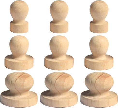 Healifty Solid Wood Round Handle Stamp 1.96In DIY Wooden Seal for Scrapbooking Cards Invitations Personalizing Crafts in Saudi Arabia