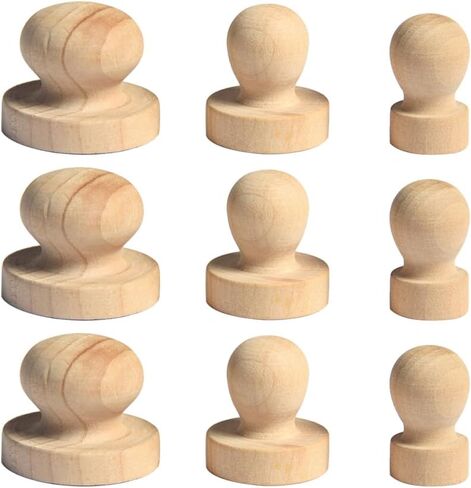 Healifty Solid Wood Round Handle Stamp 1.96In DIY Wooden Seal for Scrapbooking Cards Invitations Personalizing Crafts in Saudi Arabia