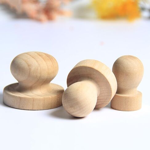 Healifty Solid Wood Round Handle Stamp 1.96In DIY Wooden Seal for Scrapbooking Cards Invitations Personalizing Crafts in Saudi Arabia