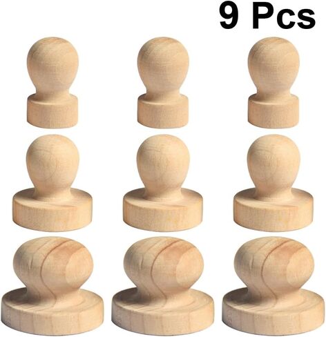 Healifty Solid Wood Round Handle Stamp 1.96In DIY Wooden Seal for Scrapbooking Cards Invitations Personalizing Crafts in Saudi Arabia