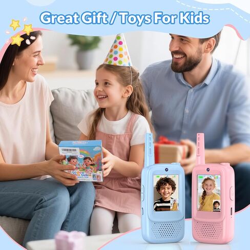 Kid Walkie Talkies for Kids 2 Pack, Long Range Rechargeable Walkie Talkies for Kids with LCD Screen & Earpieces, for Outdoor Adventures, Camping, Hiking, Birthday in Saudi Arabia