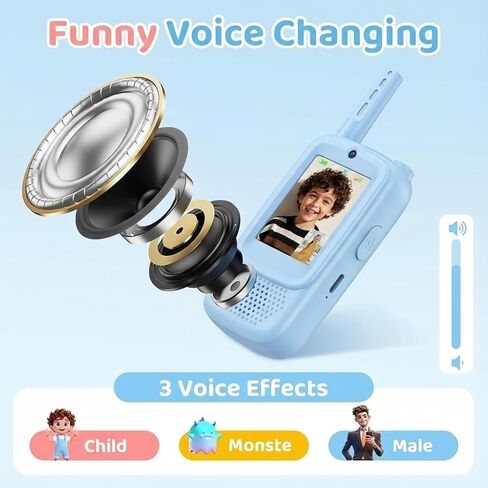 Kid Walkie Talkies for Kids 2 Pack, Long Range Rechargeable Walkie Talkies for Kids with LCD Screen & Earpieces, for Outdoor Adventures, Camping, Hiking, Birthday in Saudi Arabia
