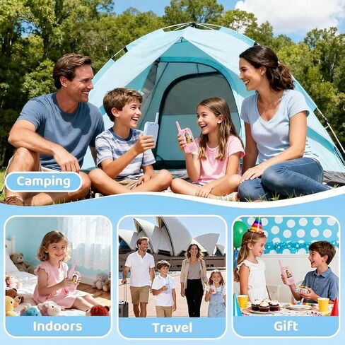 Kid Walkie Talkies for Kids 2 Pack, Long Range Rechargeable Walkie Talkies for Kids with LCD Screen & Earpieces, for Outdoor Adventures, Camping, Hiking, Birthday in Saudi Arabia