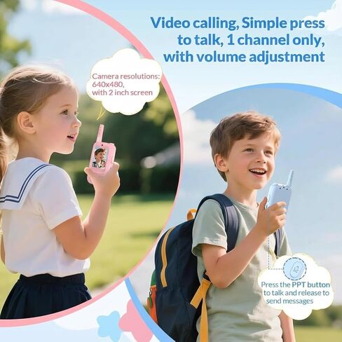Kid Walkie Talkies for Kids 2 Pack, Long Range Rechargeable Walkie Talkies for Kids with LCD Screen & Earpieces, for Outdoor Adventures, Camping, Hiking, Birthday in Saudi Arabia