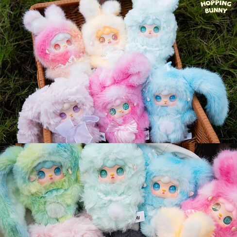 صندوق مخفي من القطيفة من سلسلة Yooki Hopping Bunny (1 من 10 أنماط محتملة) مجسمات لطيفة وألعاب قابلة للجمع هدايا عيد الميلاد (قطعة واحدة - صندوق مخفي) in Kuwait