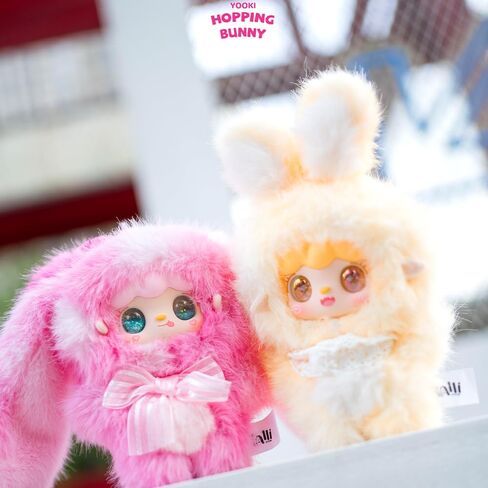 صندوق مخفي من القطيفة من سلسلة Yooki Hopping Bunny (1 من 10 أنماط محتملة) مجسمات لطيفة وألعاب قابلة للجمع هدايا عيد الميلاد (قطعة واحدة - صندوق مخفي) in Kuwait