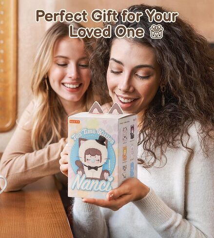 Rolife Nanci Blind Box سلسلة شاي الظهيرة للقطط من القطيفة، قطعة واحدة من لعبة قطيفة بتصميم عشوائي لطيف، ألعاب إبداعية قابلة للتجميع لعطلة عيد الميلاد/عيد الميلاد in Saudi Arabia