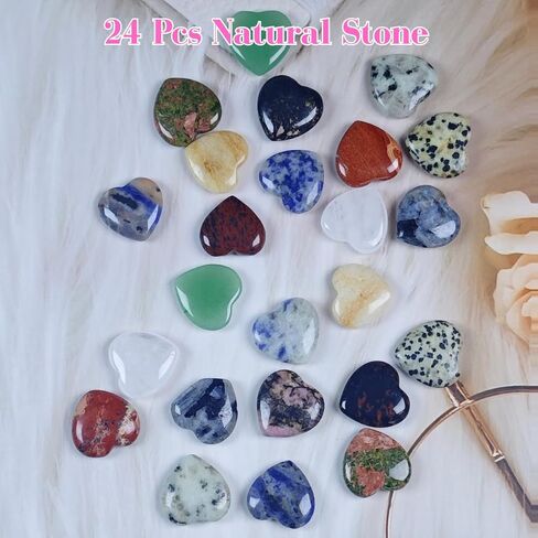24Pack Valentines Day Cards for Kids School, Valentines Day Gifts For Kids Classroom with Heart Gemstones, Valentine Rock Crystal Exchange Gift Party Favor for Girls Boys School Class in Saudi Arabia