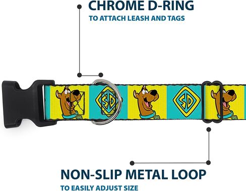 طوق سكوبي دو للحيوانات الأليفة، وإبزيم بلاستيكي لطوق الكلب، ووضعية سكوبي دو وكتل علامات الكلب أصفر وأزرق، بعرض 15 إلى 24 بوصة بعرض 1.0 بوصة in Kuwait