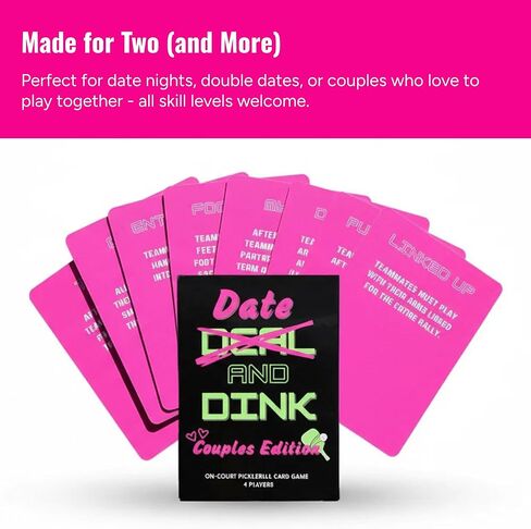 Date and Dink (Couples Edition) - On-Court Pickleball Card Game - Add More Fun, Connection, and Playful Competition to Every Pickleball Date. in Saudi Arabia