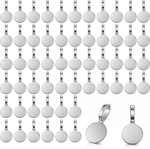 100 Pcs Pendant Bails, Glue On Bails for Jewelry Making, Flat Pad Bail for Necklace Pendant, Alloy Glue-On Bail for Bracelet Pendants Findings in Saudi Arabia