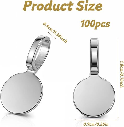 100 Pcs Pendant Bails, Glue On Bails for Jewelry Making, Flat Pad Bail for Necklace Pendant, Alloy Glue-On Bail for Bracelet Pendants Findings in Saudi Arabia