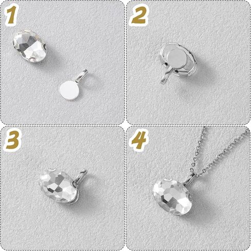 100 Pcs Pendant Bails, Glue On Bails for Jewelry Making, Flat Pad Bail for Necklace Pendant, Alloy Glue-On Bail for Bracelet Pendants Findings in Saudi Arabia