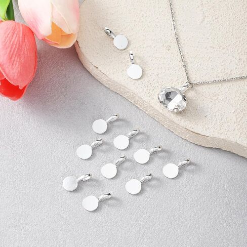 100 Pcs Pendant Bails, Glue On Bails for Jewelry Making, Flat Pad Bail for Necklace Pendant, Alloy Glue-On Bail for Bracelet Pendants Findings in Saudi Arabia