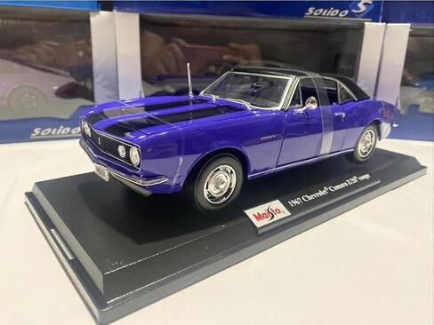 Maisto 1967 Chevrolet Camaro Z28 Sport Diecast Model Car, Blue with Black Stripes, 1:18 Scale in Saudi Arabia