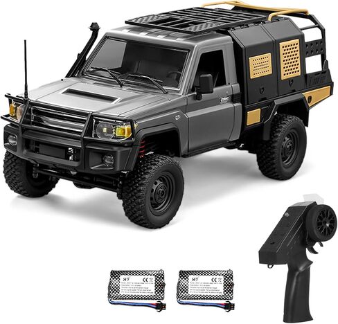 سيارة RC زاحفة 1/12 بجهاز تحكم عن بعد، شاحنة بيك اب MN-82S 4WD RC، 2.4 جيجا هرتز لجميع التضاريس على الطرق الوعرة RTR مع أضواء LED وبطاريتين للبالغين (فضي) in Kuwait