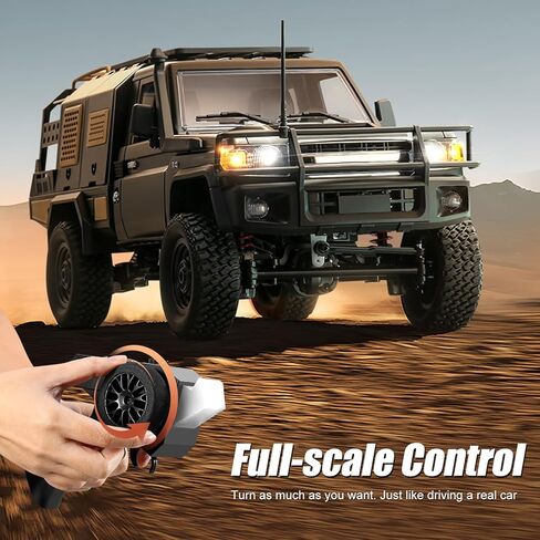 سيارة RC زاحفة 1/12 بجهاز تحكم عن بعد، شاحنة بيك اب MN-82S 4WD RC، 2.4 جيجا هرتز لجميع التضاريس على الطرق الوعرة RTR مع أضواء LED وبطاريتين للبالغين (فضي) in Kuwait