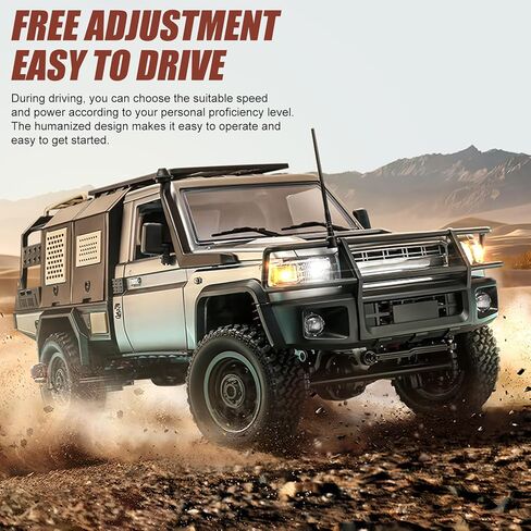 سيارة RC زاحفة 1/12 بجهاز تحكم عن بعد، شاحنة بيك اب MN-82S 4WD RC، 2.4 جيجا هرتز لجميع التضاريس على الطرق الوعرة RTR مع أضواء LED وبطاريتين للبالغين (فضي) in Kuwait