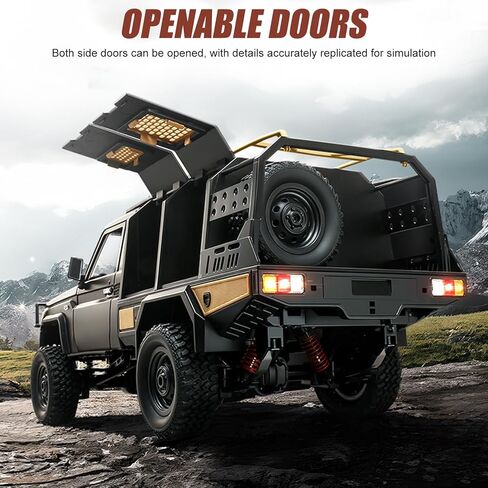 سيارة RC زاحفة 1/12 بجهاز تحكم عن بعد، شاحنة بيك اب MN-82S 4WD RC، 2.4 جيجا هرتز لجميع التضاريس على الطرق الوعرة RTR مع أضواء LED وبطاريتين للبالغين (فضي) in Kuwait