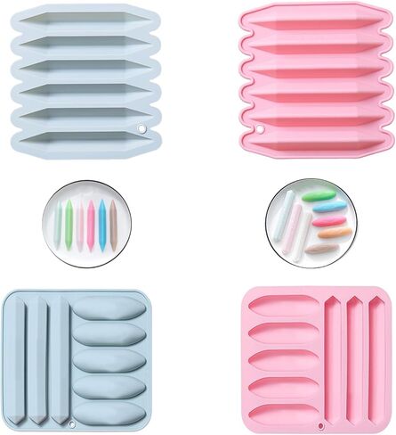 Crayon Molds Silicone Oven Safe - 4 Pack Assorted 3D Reusable Triangular Silicone Mold for Wax Crayons, Candles & Chocolate Making in Saudi Arabia
