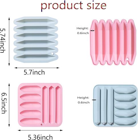 Crayon Molds Silicone Oven Safe - 4 Pack Assorted 3D Reusable Triangular Silicone Mold for Wax Crayons, Candles & Chocolate Making in Saudi Arabia