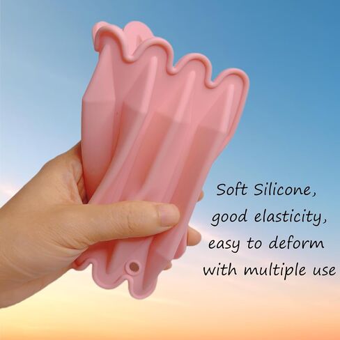 Crayon Molds Silicone Oven Safe - 4 Pack Assorted 3D Reusable Triangular Silicone Mold for Wax Crayons, Candles & Chocolate Making in Saudi Arabia
