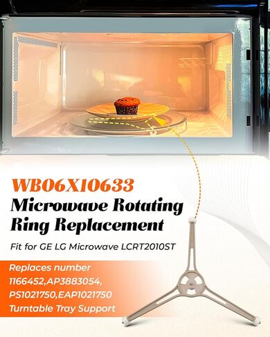 WB06X10633 صينية حلقية دوارة للميكروويف تدعم الاستبدال مناسبة لميكروويف GE، استبدل AP3883054 PS1021750 EAP1021750 1166452 in Kuwait
