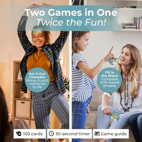 African American Expressions Church Flow – 2-in-1 Christian Card Game for Family Fun – Fill in The Blank & Act it Out Charades Experience – Perfect for Game Nights, Church Retreats & Gatherings in Kuwait