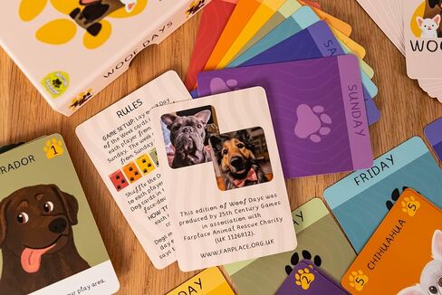 لعبة بطاقات Woof Days من 25th Century Games - لعبة عيد الحب لمحبي الكلاب والأزواج - لعبة بطاقات إستراتيجية مريحة للاعبين مع فن كلب لطيف - للأعمار من 6 سنوات فما فوق in Kuwait