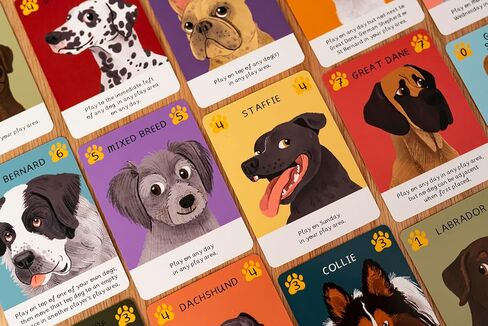 لعبة بطاقات Woof Days من 25th Century Games - لعبة عيد الحب لمحبي الكلاب والأزواج - لعبة بطاقات إستراتيجية مريحة للاعبين مع فن كلب لطيف - للأعمار من 6 سنوات فما فوق in Kuwait