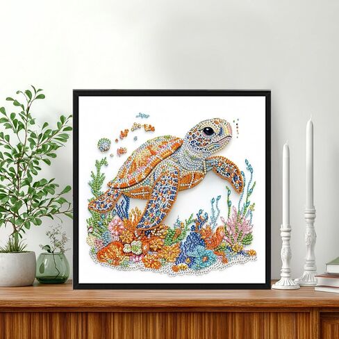 DIY Diamond Art Kits for Adults Sea Turtle Special Shape - 5D Diamond Painting Kits for Adults Animal - Crystal Embroidery Cross Stitch - Craft for Wall & Office Decor 12 x 12 Inch C25 in Saudi Arabia