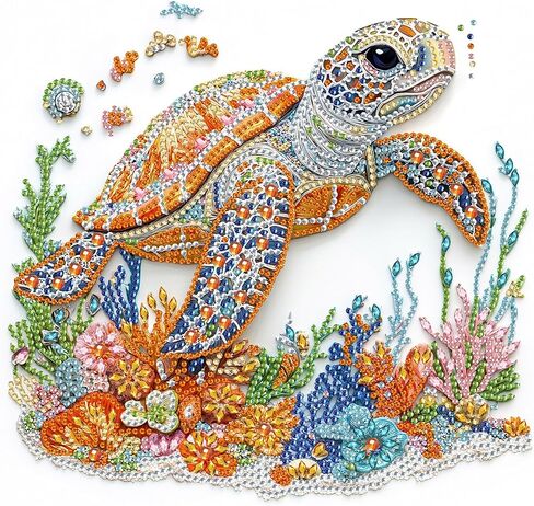 DIY Diamond Art Kits for Adults Sea Turtle Special Shape - 5D Diamond Painting Kits for Adults Animal - Crystal Embroidery Cross Stitch - Craft for Wall & Office Decor 12 x 12 Inch C25 in Saudi Arabia