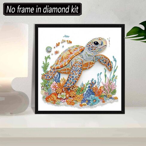 DIY Diamond Art Kits for Adults Sea Turtle Special Shape - 5D Diamond Painting Kits for Adults Animal - Crystal Embroidery Cross Stitch - Craft for Wall & Office Decor 12 x 12 Inch C25 in Saudi Arabia