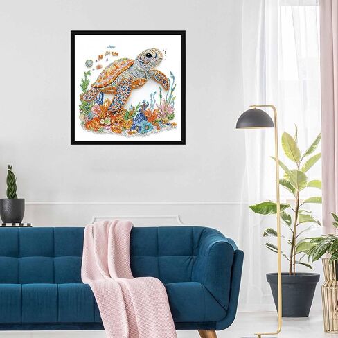 DIY Diamond Art Kits for Adults Sea Turtle Special Shape - 5D Diamond Painting Kits for Adults Animal - Crystal Embroidery Cross Stitch - Craft for Wall & Office Decor 12 x 12 Inch C25 in Saudi Arabia