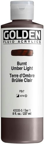 GOLDEN Fluid Acrylics, Burnt Umber Light, 8 fl. oz. Bottle, Professional Acrylic Paint, Semi-Opaque in Saudi Arabia