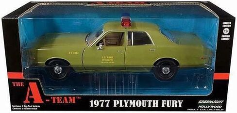 Greenlight - GREEN84103 - Plymouth Fury 1977 US Army Police A-Team L'Agence Tous Riques 1983-1987 - 1:24 Scale in Saudi Arabia