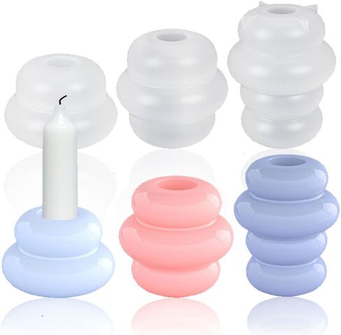 BIGEBO 3 Pcs Candlestick Silicone Molds, Candle Holder Resin Mold for Party Dinner Table Centerpiece Home Decoration in Saudi Arabia