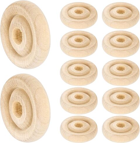 MECCANIXITY Slab Wooden Wheels 1" Dia. 1/4" Thick 1/4" Hole, Flat Unfinished Wood Wheel for DIY Model Cars Trucks, 12pcs in Saudi Arabia