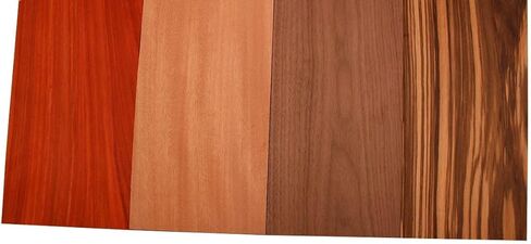 مجموعة متنوعة من الأخشاب الصلبة المستوردة من Barrington Hardwoods - خشب الحمار الوحشي، الجوز، Padauk، Okoume - 3/4 بوصة × 6 بوصة (4 قطع) (3/4 بوصة × 6 بوصة × 12 بوصة) in Kuwait
