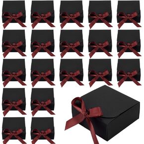 PH PandaHall 24pcs Gift Boxes with Lids Brown Present Box Paper Boxes Square Gift Wrap Boxes with Ribbon for Christmas Halloween Treat Party Wedding Birthday Chocolate, 4.5x4.5x1.9 Inch in Saudi Arabia