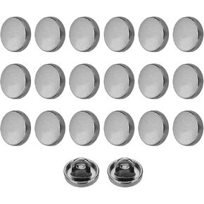 HARFINGTON 20 قطعة 24 لتر أزرار خياطة مسطحة معدنية مستديرة 15 مم من سبيكة عرقوب حرفية بديلة للرجال والنساء بدلة معطف صوفي وبنطلون وخياطة حرفية، أسود مطفي in Kuwait