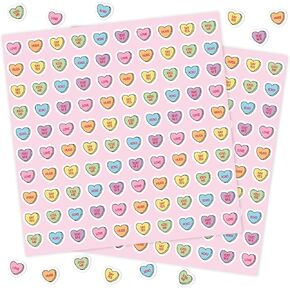 JarThenaAMCS 2500Pcs Mini Heart Valentine's Day Stickers Candy Conversation Heart Paper Decals Teacher Reward Stickers for Envelope Card Craft Scrapbook Decor in Saudi Arabia
