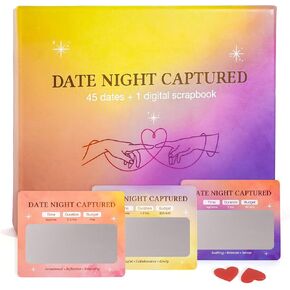Romantic Valentines Day Gifts For Her Him - Date Night Captured 45 Scratch Off Cards Date Night Ideas For Couples With Digital Scrapbook - Anniversary Wedding Gift For Men Women Husband Wife in Saudi Arabia