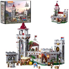 Medieval Guard Post Lighting Building Bricks Set - Middle Ages Castle Modular Collection Display Kit with Minifigures 2945 Pcs for Adults & Teens in Kuwait