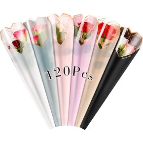 120 قطعة من أكياس تغليف باقة الزهور المفردة منthenshop، 120 قطعة من أكياس الورد ذات 6 ألوان، أكياس تغليف الزهور المفردة لعيد الحب، مستلزمات ترتيب الزهور في عيد الحب، مستلزمات زهور الزفاف وأعياد الميلاد in Kuwait